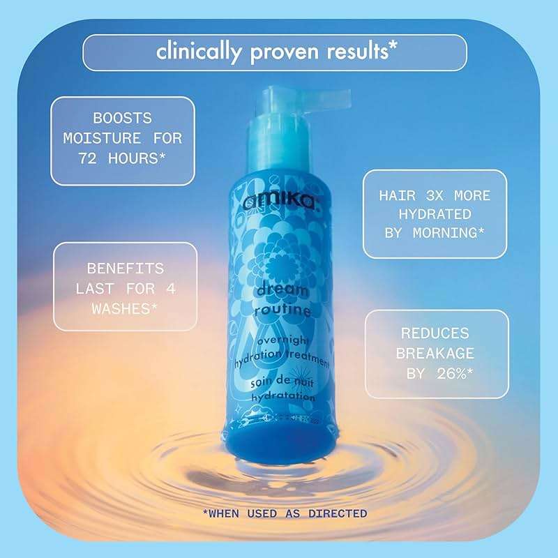 amika dream routine overnight hydrating hair mask | no rinse leave-in treatment for dry hair, ultra-hydrating, with hyaluronic acid for long-lasting moisture - Image 2