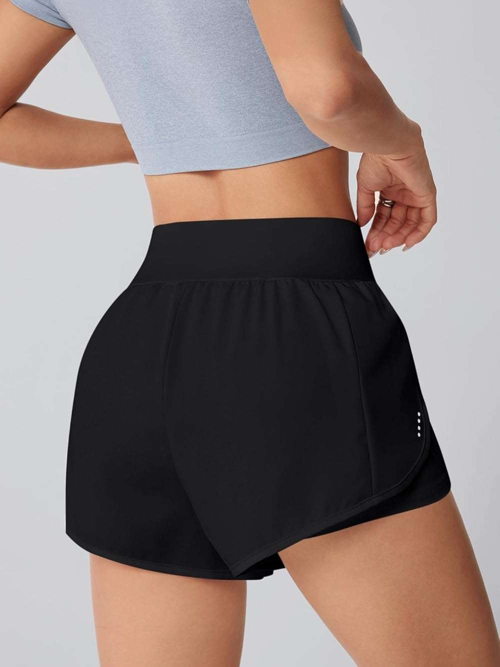 LALA BIRDS Women's Athletic Running Shorts High Waisted with Pockets, Women 3" Workout Dolphin Gym Yoga Beach Shorts - Image 3