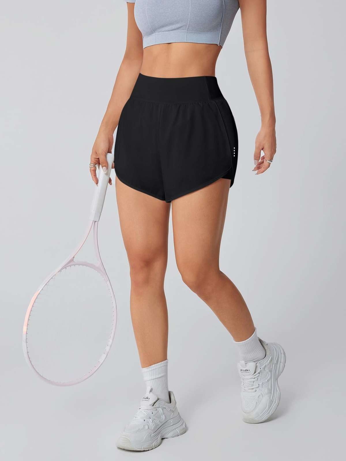 LALA BIRDS Women's Athletic Running Shorts High Waisted with Pockets, Women 3" Workout Dolphin Gym Yoga Beach Shorts - Image 7