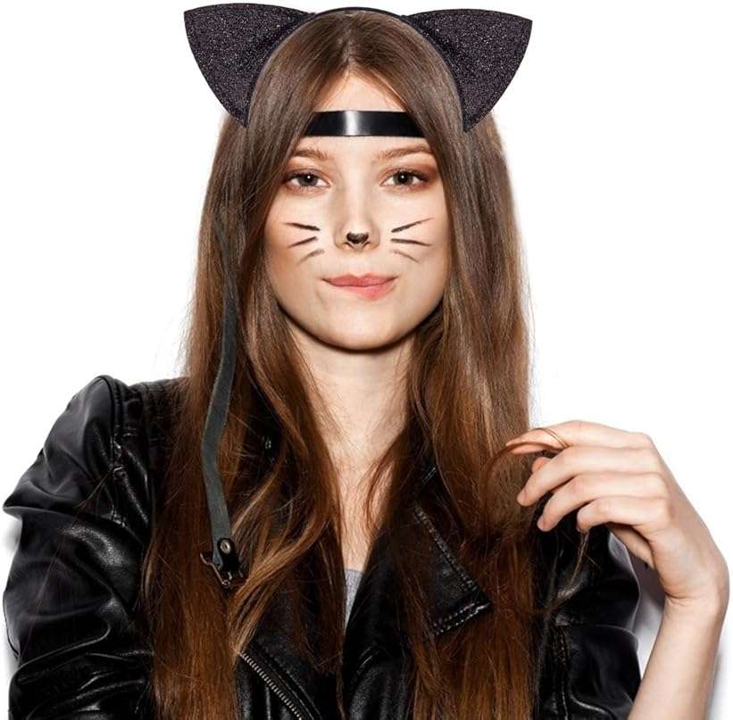 JIALWEN Cat Ears Headband Cat Costume Hair Hoop Halloween Cosplay Party Dress Up Accessories - Image 2