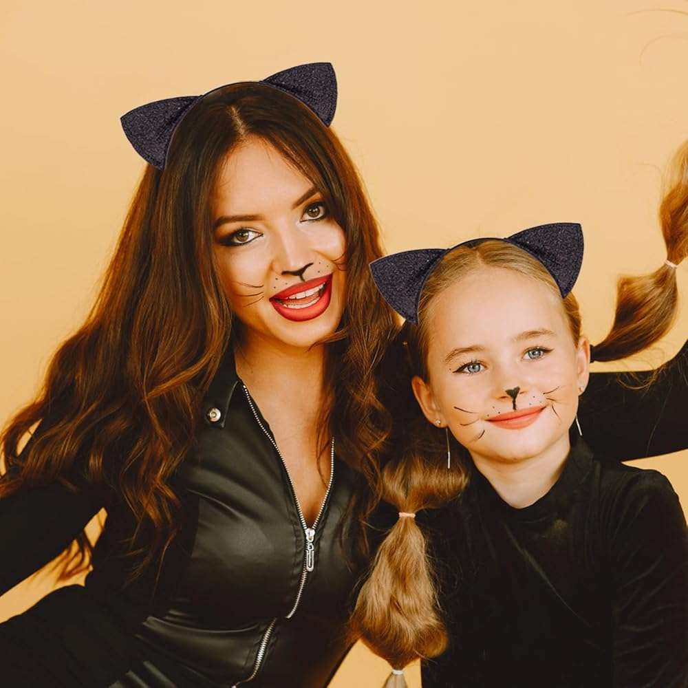 JIALWEN Cat Ears Headband Cat Costume Hair Hoop Halloween Cosplay Party Dress Up Accessories - Image 6