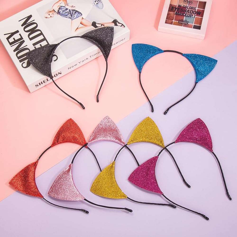 JIALWEN Cat Ears Headband Cat Costume Hair Hoop Halloween Cosplay Party Dress Up Accessories - Image 8