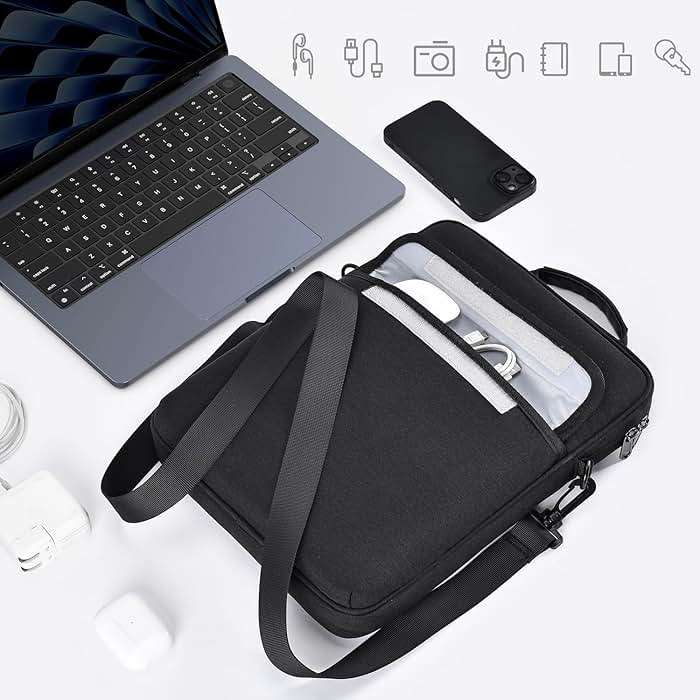 13 inch Laptop Sleeve Case Shoulder Bag for 2026 MacBook Air 13.6 in M4 M3 M2, Neo 13-inch Padded Shockproof Accessory Pocket - Image 6