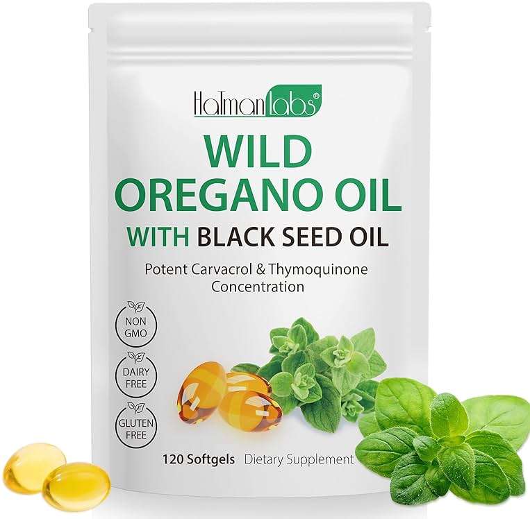 Oil of Oregano with Black Seed Oil, 6000mg Oregano Oil Capsules Organic, of Oregano Supplement Capsules, Natural Antioxidants, Non-GMO, Gluten Free, 120 Softgels - Image 6