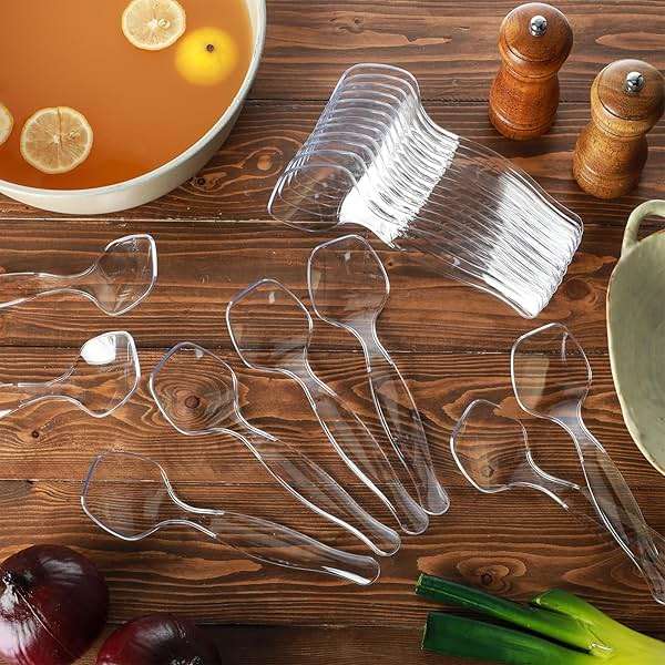 LemonRoad 36 Pack Plastic Serving Spoons for Buffet, Clear Plastic Serving Utensils for Hot and Cold Food, Large Heavy Duty Disposable Utensils for Parties, Holidays and Gatherings - Image 2