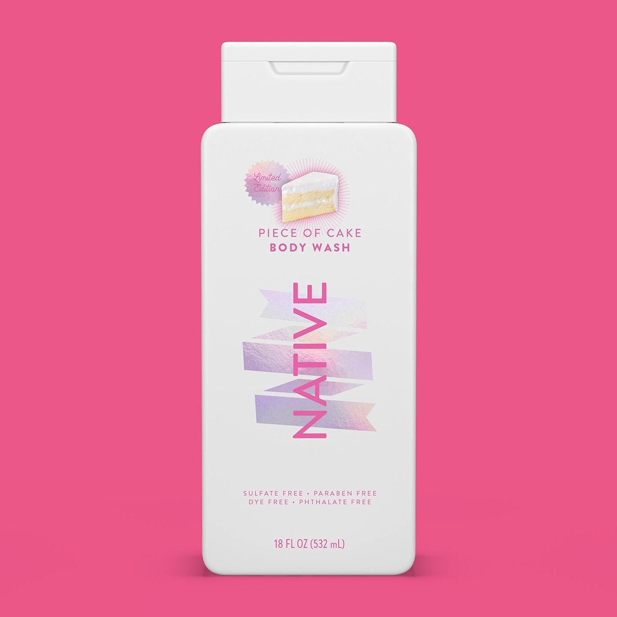 Native Body Wash Contains Naturally Derived Ingredients | For Women & Men, Sulfate, Paraben, & Dye Free Leaving Skin Soft and Hydrating | Piece of Cake 18 oz - Product Image