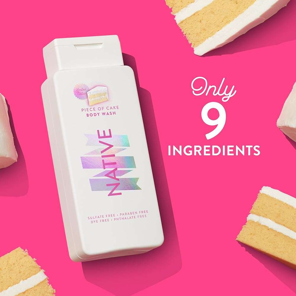 Native Body Wash Contains Naturally Derived Ingredients | For Women & Men, Sulfate, Paraben, & Dye Free Leaving Skin Soft and Hydrating | Piece of Cake 18 oz - Image 3