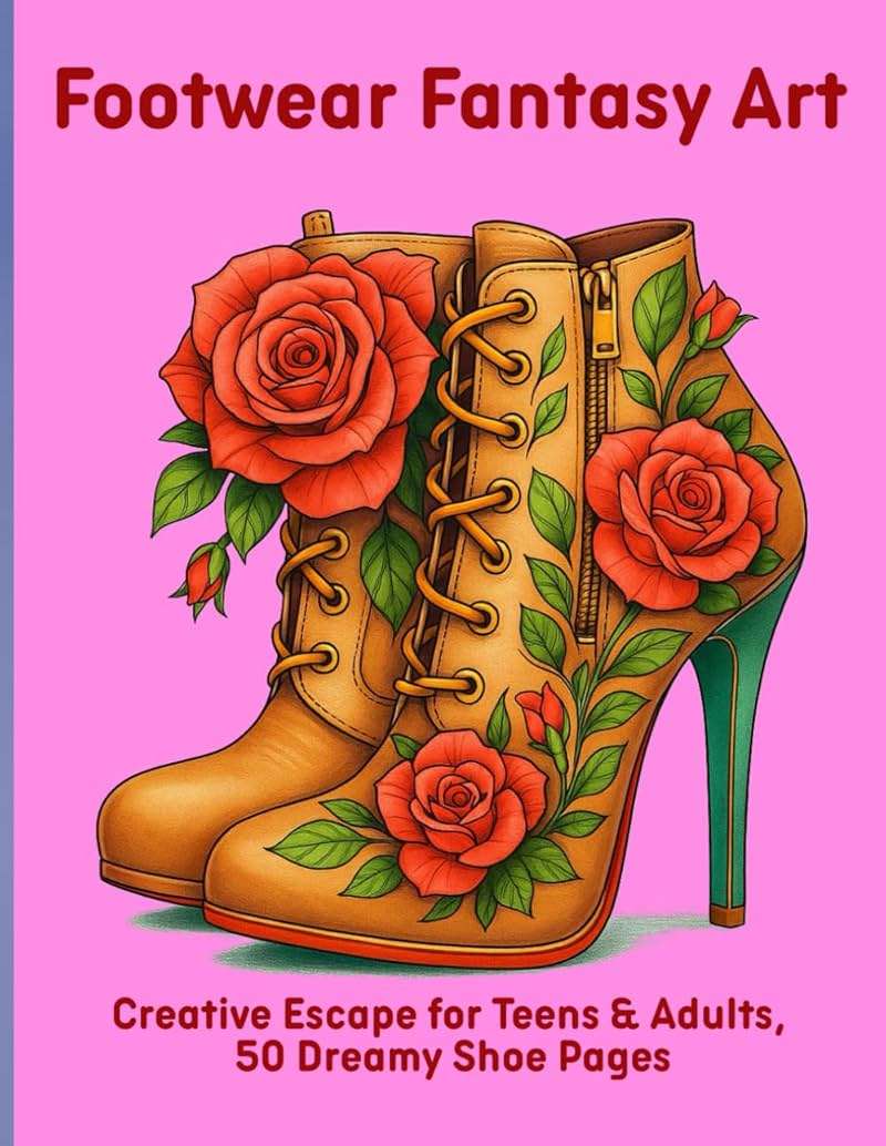 Footwear Fantasy Art: Creative Escape for Teens & Adults, 50 Dreamy Shoe Pages - Image 1