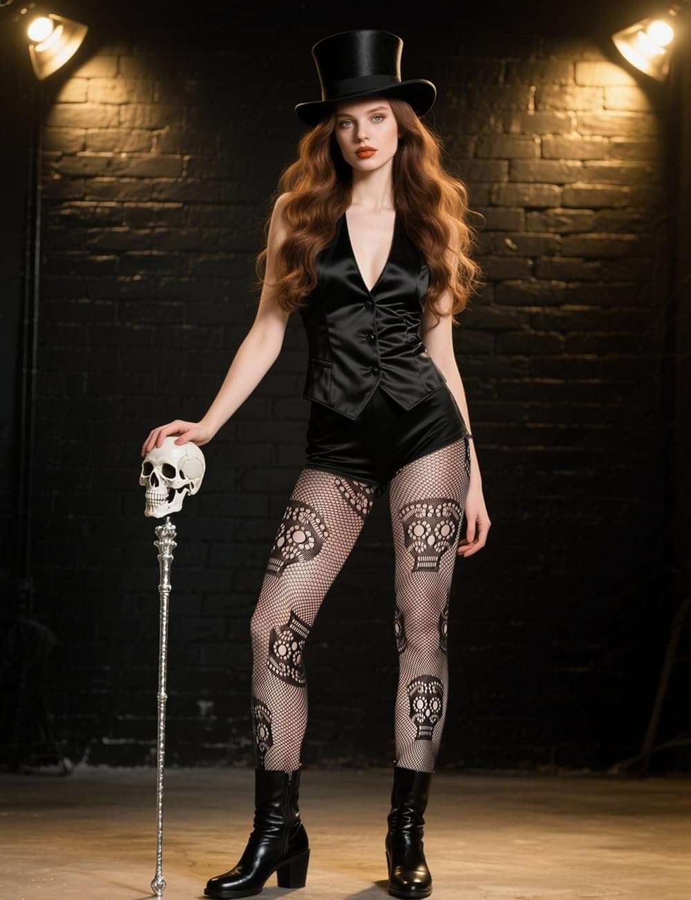 Buauty Womens Patterned Fishnet Tights Lace Black Fish Net Stockings High Waist Floral Pantyhose Gothic Witch Party - Image 3