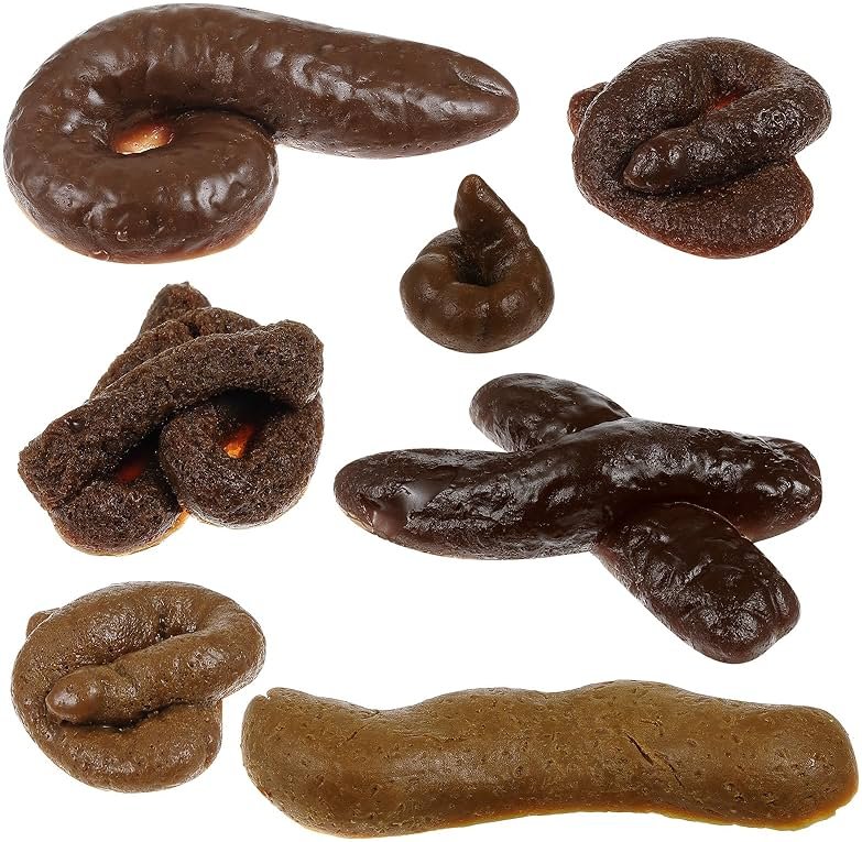 Chivao 7 Pieces Fake Poo Realistic Fake Turd Prank Lifelike Poo Toy Gags and Practical Joke Toys for April Fools' Day Prank Party Supplies (Fresh) - Product Image