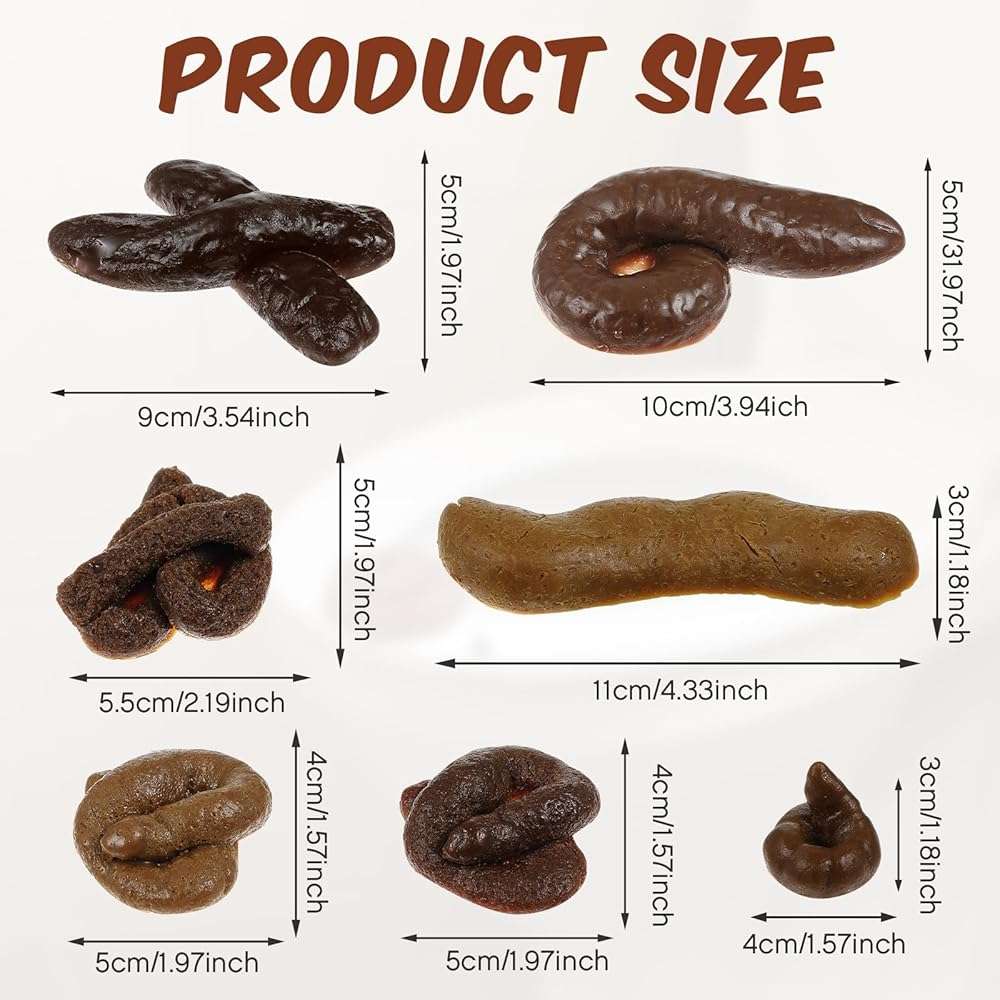 Chivao 7 Pieces Fake Poo Realistic Fake Turd Prank Lifelike Poo Toy Gags and Practical Joke Toys for April Fools' Day Prank Party Supplies (Fresh) - Image 3