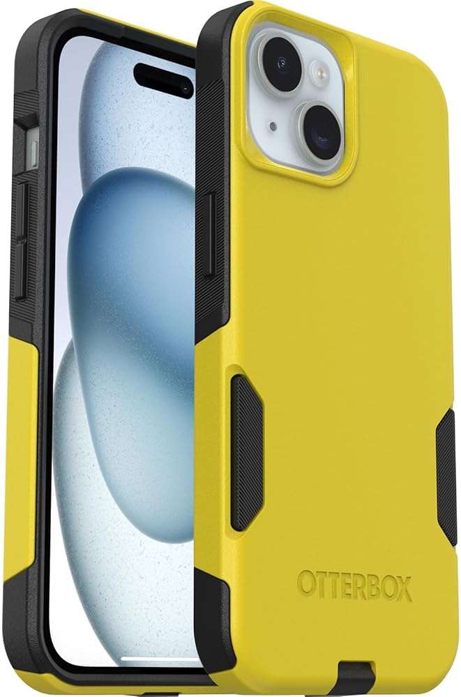OtterBox iPhone 17e & iPhone 16e Commuter Series Case - Night Reverse (Yellow & Black) | Slim & Tough | Pocket-Friendly | with Port Protection | Non-Retail Packaging - Image 1