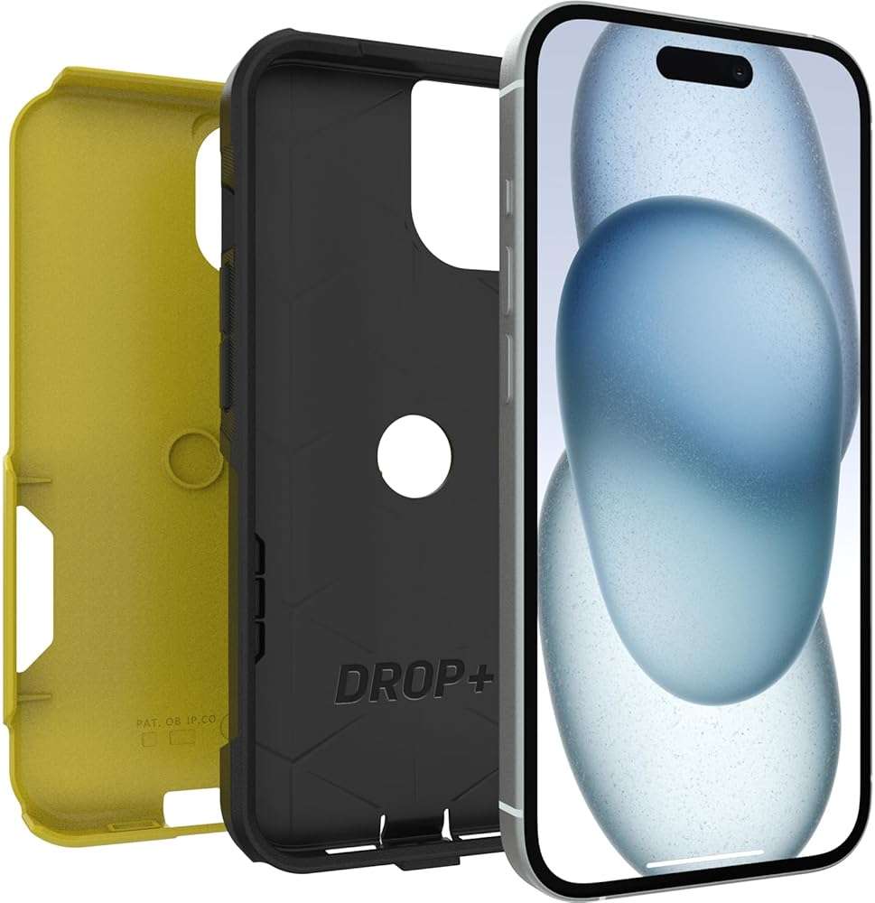OtterBox iPhone 17e & iPhone 16e Commuter Series Case - Night Reverse (Yellow & Black) | Slim & Tough | Pocket-Friendly | with Port Protection | Non-Retail Packaging - Image 5