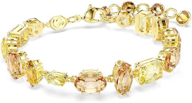 Swarovski Gema bracelet, Mixed cuts, Yellow, Gold-tone plated - Image 1