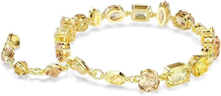 Swarovski Gema bracelet, Mixed cuts, Yellow, Gold-tone plated - Image 5