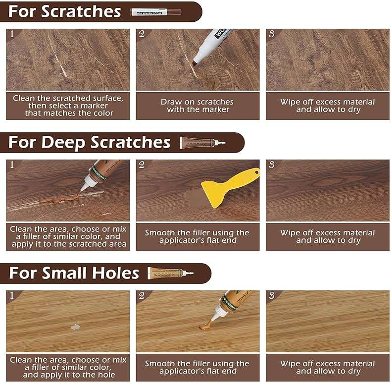 Oriflame Wood Furniture Repair Kit: 12-Color Filler and 8-Color Markers - Wood Touch Up for Scratches/Cracks/Holes/Stains in Floors/Table/Cabinets(Hardwood/Laminate) - Image 2