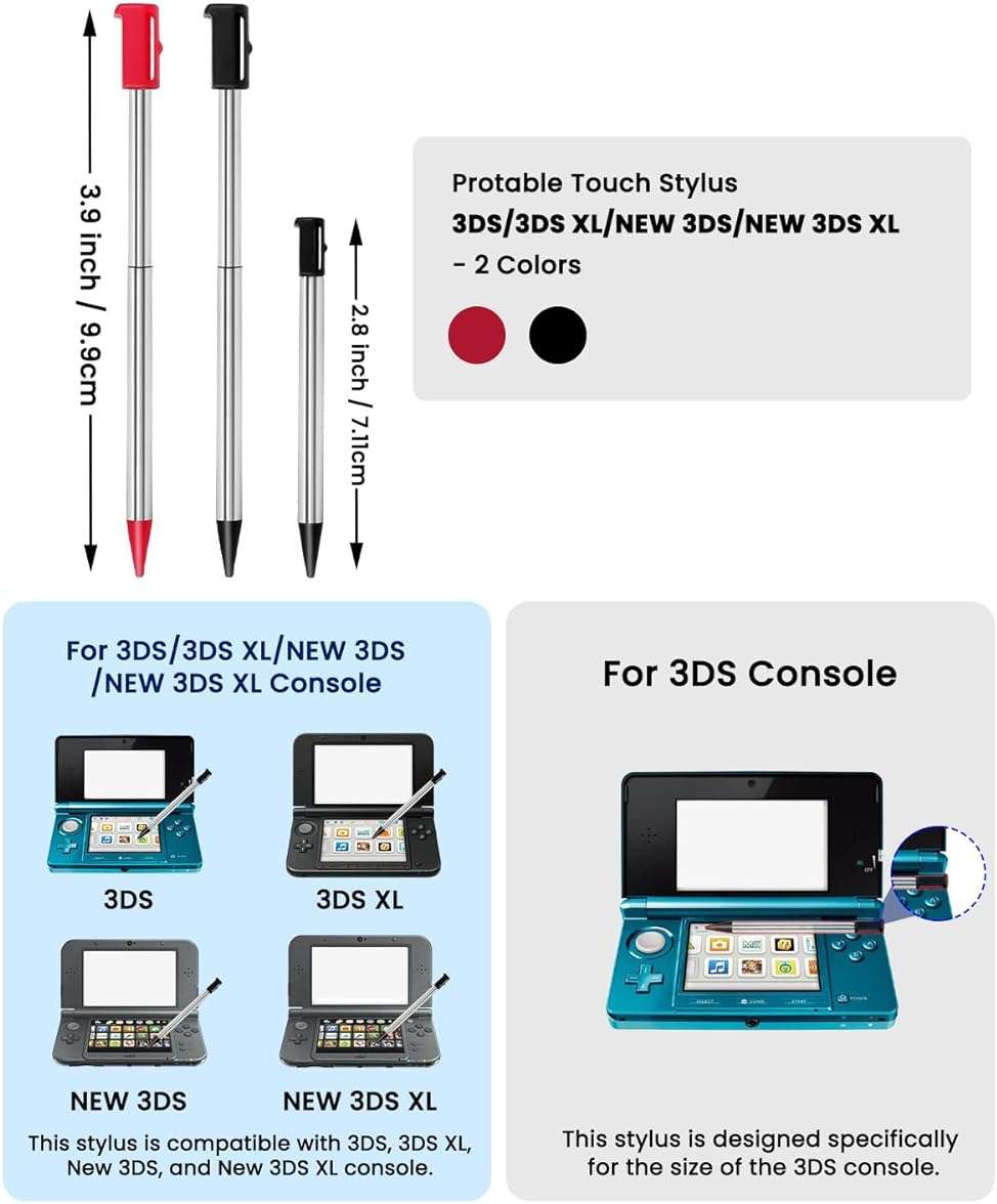 AC Adapter Game Charger for Dsi Ndsi 3DS/3DSXL/New 3DS/New 3Dsll/2DS/Dsi/Dsixl 2 Pack with Stylus Pen - Image 5
