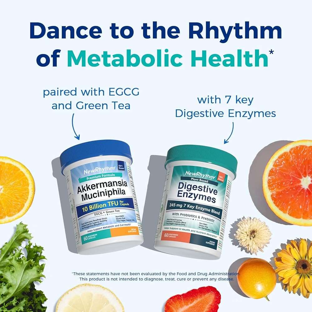 NewRhythm Akkermansia Muciniphila Probiotic, 10 Billion TFU, Pasteurized, Maximum Stability, Green Tea Leaf EGCG, GLP-1 Production, Metabolic Health, Gut, Immunity, for Women & Men, 60 Caps - Image 7