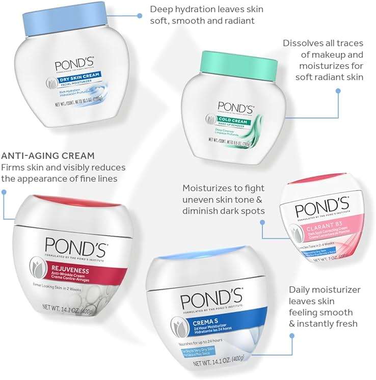 POND'S Nourishing Moisturizing Cream, Crema S 1.75 oz (Pack of 3) - Image 8