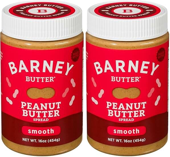 Barney Butter Peanut Butter, Smooth, 16 Ounce Jar, Natural, No Stir, Non-GMO, Gluten Free, Keto, Vegan (Pack of 2) - Product Image