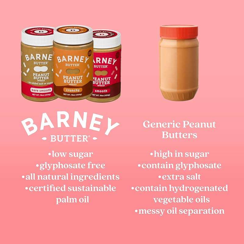 Barney Butter Peanut Butter, Smooth, 16 Ounce Jar, Natural, No Stir, Non-GMO, Gluten Free, Keto, Vegan (Pack of 2) - Image 4