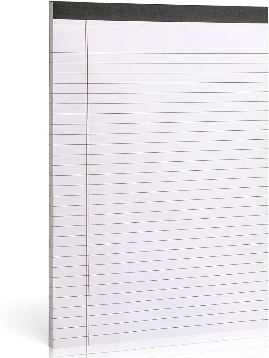 ZZTX Legal Pads 8.5 x 11 Inch White Writing Notepad, Lined Writing Pads for Work Office School, 50 Sheets Per Pad, A4, 1 Pack - Image 1