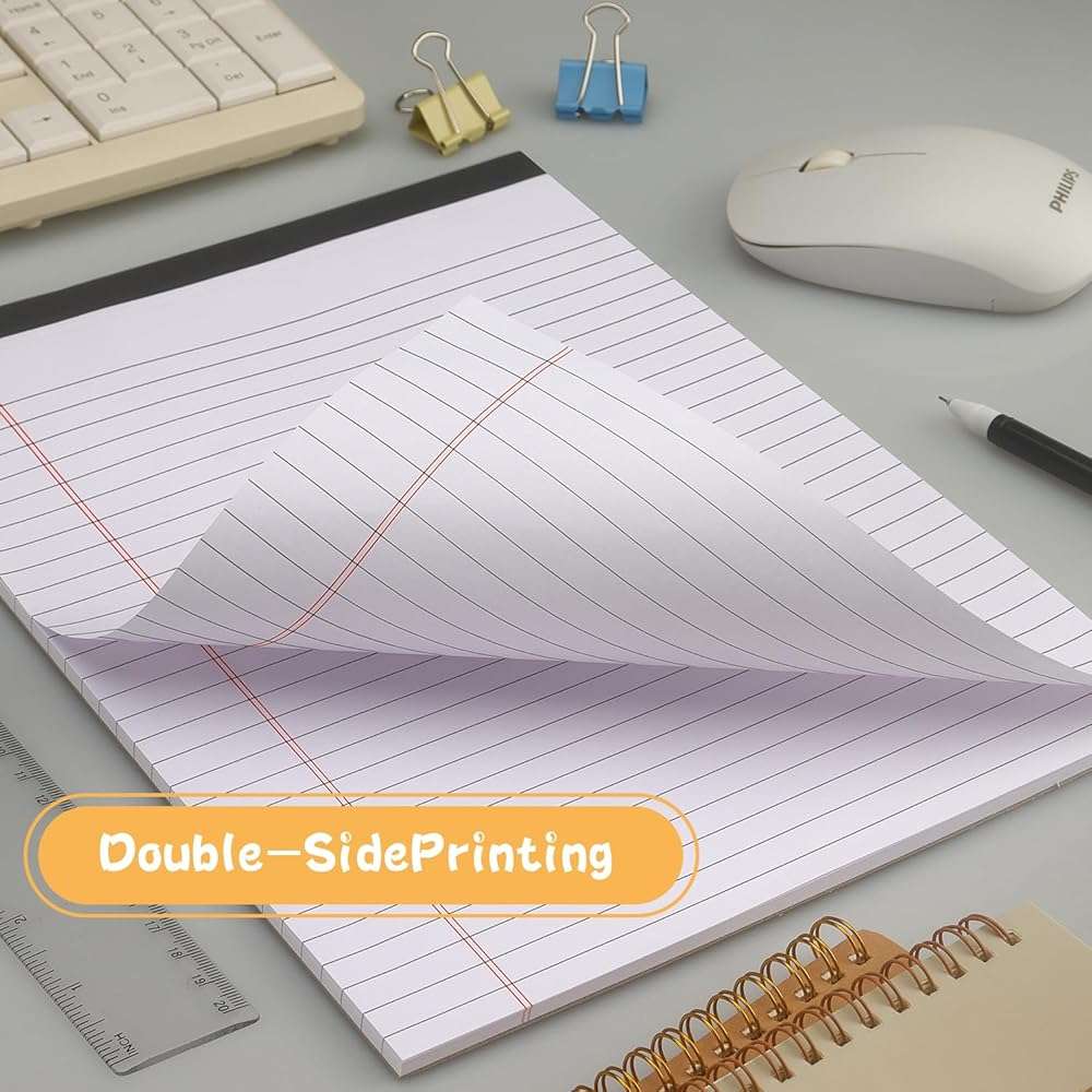 ZZTX Legal Pads 8.5 x 11 Inch White Writing Notepad, Lined Writing Pads for Work Office School, 50 Sheets Per Pad, A4, 1 Pack - Image 3