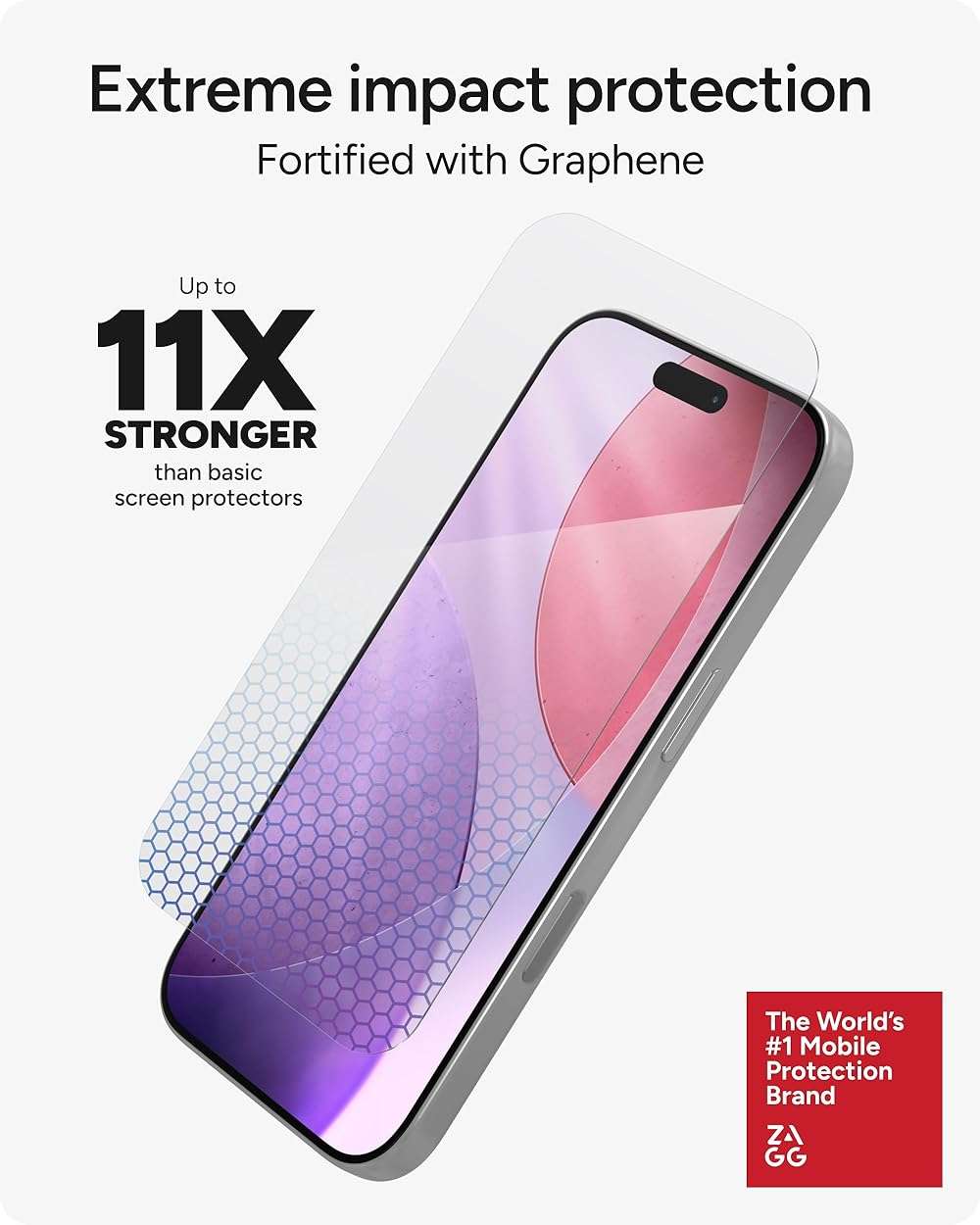 ZAGG XTR5 Screen Protector for iPhone 17 Pro - Glass, Blue Light Protection, 11X Stronger, Eyesafe CPF60 Tech, Anti-reflective Tech, Vibrant Color & Touch Sensitive Tempered Glass, Easy To Install - Image 3