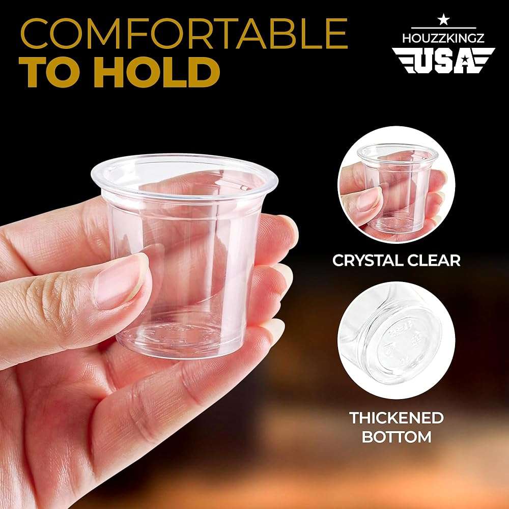 Plastic Shot Glasses Disposable 1.25 Oz – 250 Clear Plastic Shot Glass Cups Bulk for Liquors, Wine Tasting, Jello, Tequila, Mini Small Cocktail Margarita Sample Sauce Cups for Parties and Everyday Use - Image 4