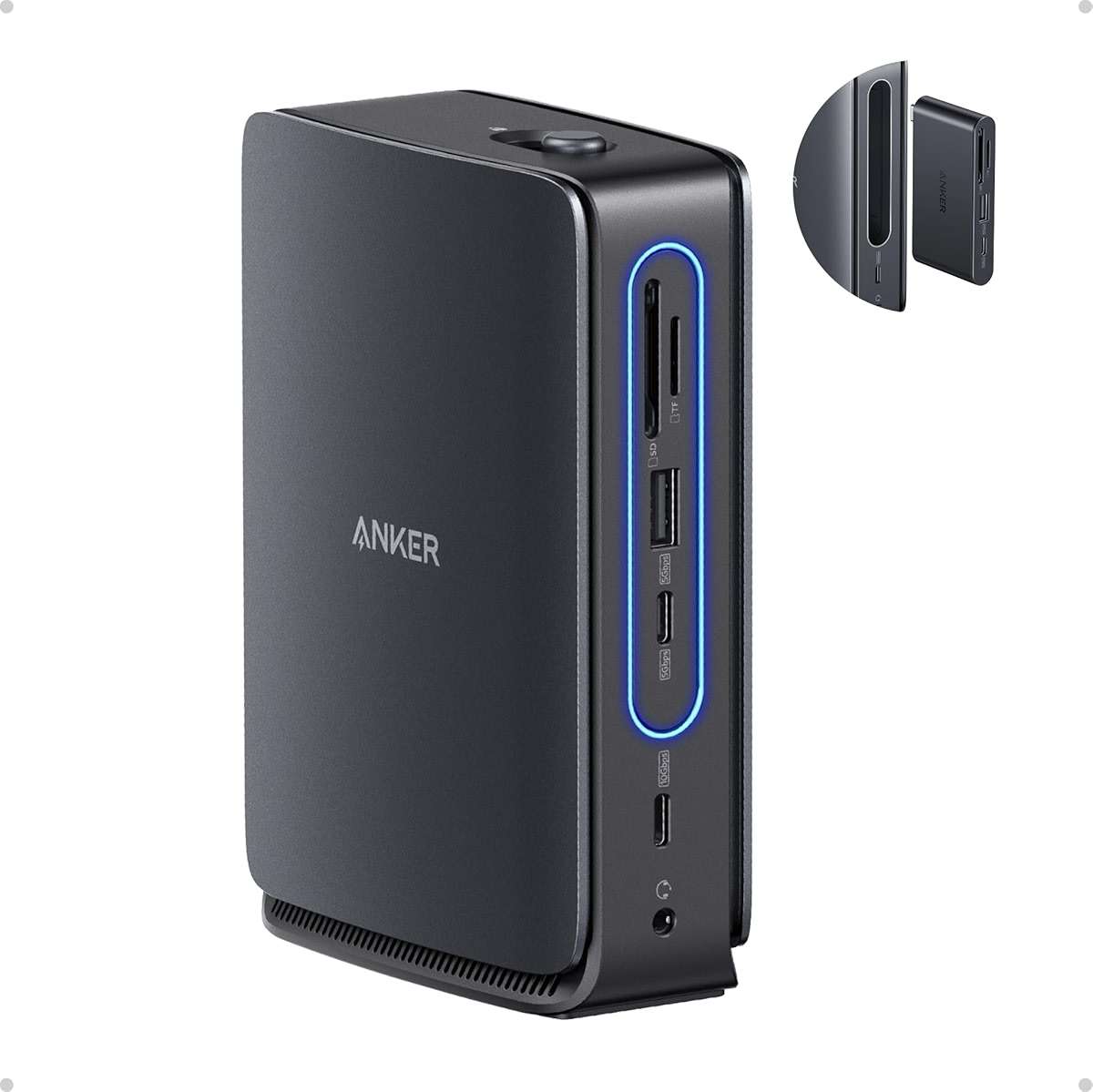 Anker Nano 13-in-1 Laptop Docking Station with Detachable 6-in-1 Hub, USB-C 3 Display Docking (2 HDMI+1 DP), 10 Gbps USB-C, 3 USB-A, Audio, SD/TF, Ethernet, 100W Max PD for Dell/Lenovo/HP Home Office - Image 1