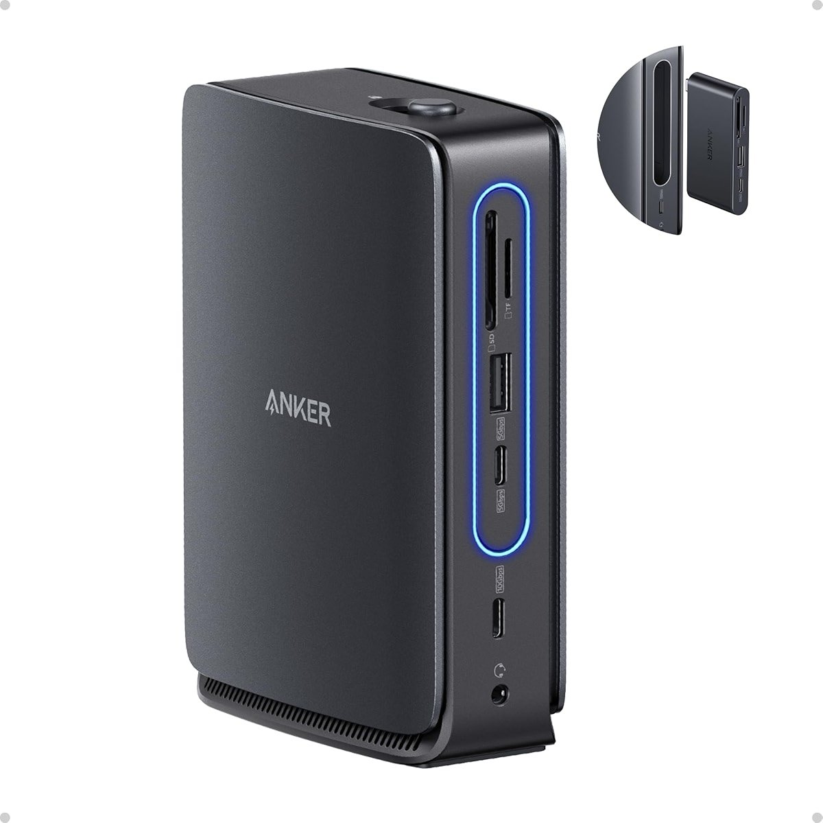 Anker Nano 13-in-1 Laptop Docking Station with Detachable 6-in-1 Hub, USB-C 3 Display Docking (2 HDMI+1 DP), 10 Gbps USB-C, 3 USB-A, Audio, SD/TF, Ethernet, 100W Max PD for Dell/Lenovo/HP Home Office - Product Image
