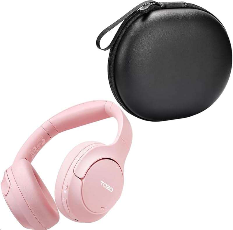 TOZO HT2 Hybrid Active Noise Cancelling Headphones+Headphone Case Cover Water and Dust Resistant, Faux Leather Storage Bag - Image 1