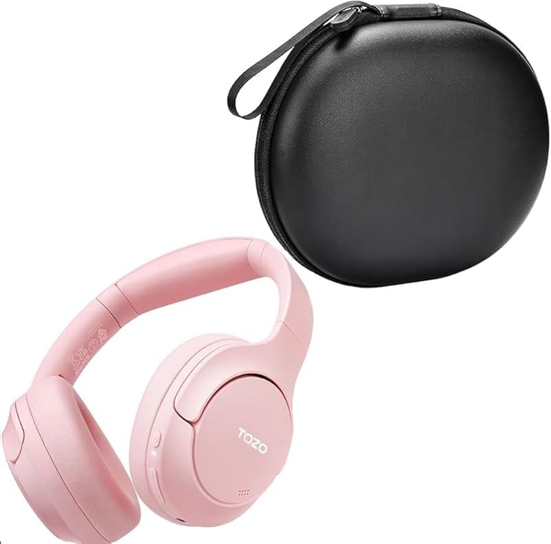 TOZO HT2 Hybrid Active Noise Cancelling Headphones+Headphone Case Cover Water and Dust Resistant, Faux Leather Storage Bag - Product Image