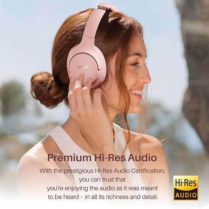 TOZO HT2 Hybrid Active Noise Cancelling Headphones+Headphone Case Cover Water and Dust Resistant, Faux Leather Storage Bag - Image 4
