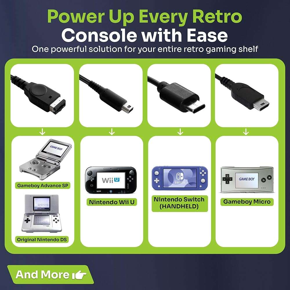Mart Cobra USB-C & USB Charger Cable for Switch/PS Vita/Gameboy Micro/New 3DS XL/New 3DS/3DS XL/3DS/new 2DS XL/2DS/DS/DSi/GBA SP/DS Lite/Wii U Gamepad/PSP/Original Nintendo DS, 3DS Charger Advance SP - Image 5