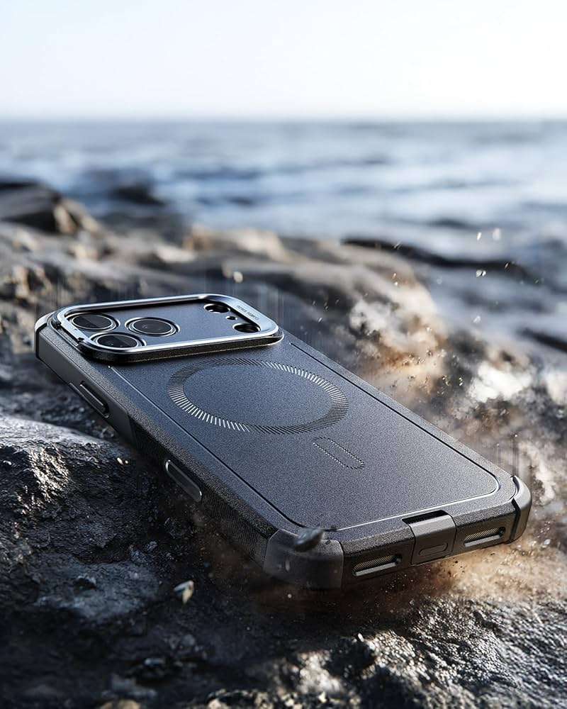 ESR for iPhone 17 Pro Max Phone Case with Stand, 23ft Military-Grade Drop Protection, Camera Control Button, Shock-Absorbing Rugged Cover, Compatible with MagSafe Accessories, Cyber Series, Black - Image 7
