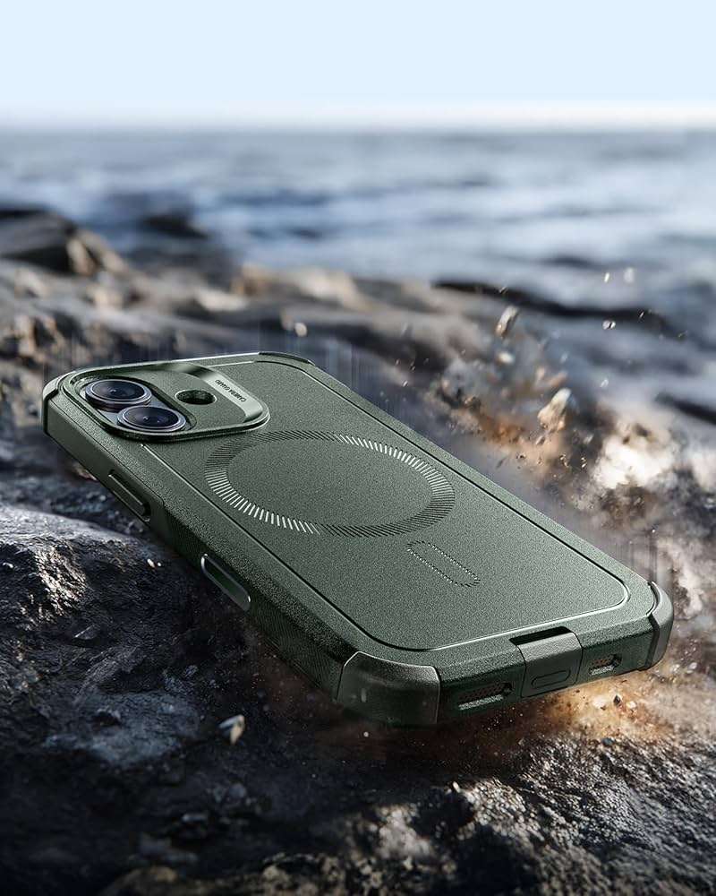 ESR for iPhone 17 Phone Case, 23ft Military-Grade Drop Protection, Shock-Absorbing Rugged Cover, MagSafe Accessories Compatible, Cyber Series, Olive Green - Image 7