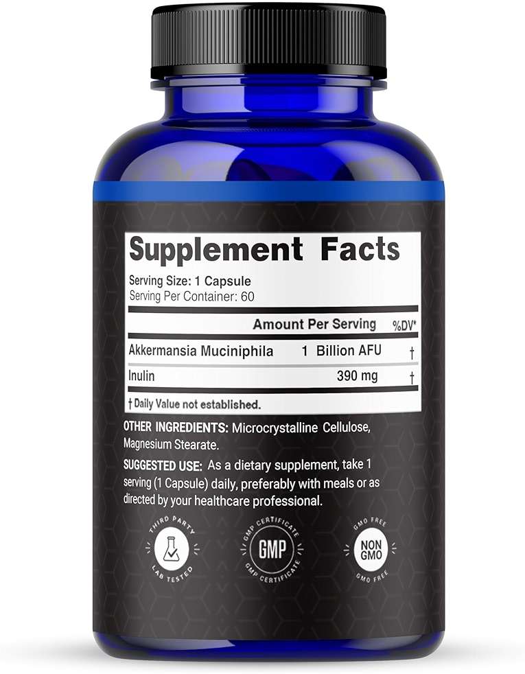 Nutragenis Akkermansia Muciniphila Probiotic – 1 Billion AFU with 390 mg Inulin Prebiotic Fiber – 60 Capsules, 2-Month Supply – Gut Health & Metabolism Support, Daily Probiotic for Men & Women - Image 6