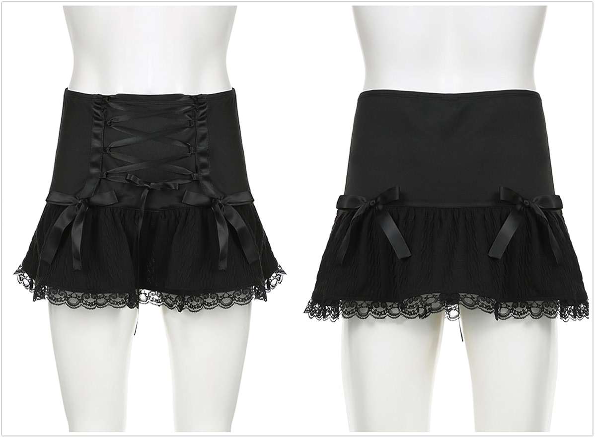 Inpunktoo Y2k A Line Mini Skirt Women Fairy Low Waisted Goth Flared Punk Rave - Image 6