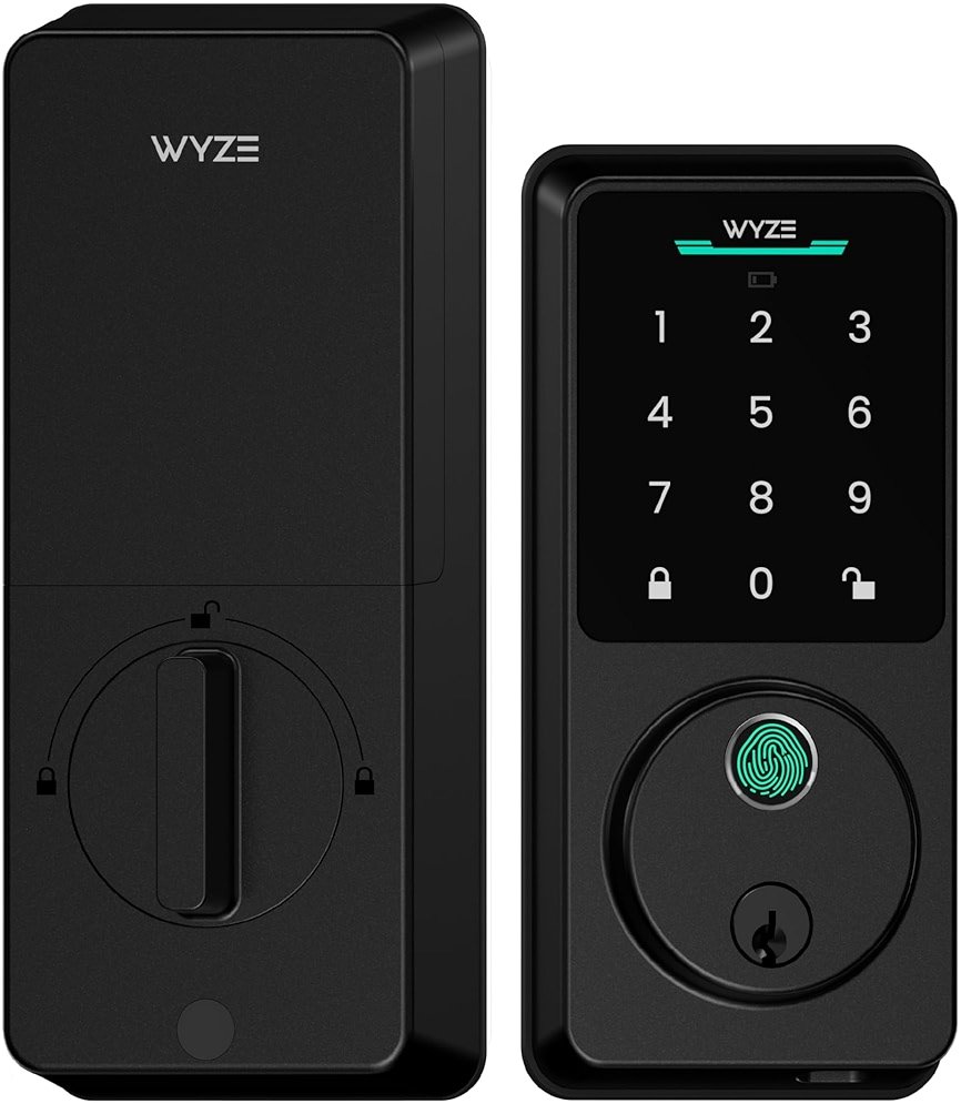 Wyze Auto-Lock Bolt v2, Fingerprint Keyless Entry Smart Lock, AI Learning Scanner with Wi-Fi Front Door Lock Deadbolt, Auto-Lock, 8 Months Battery, BHMA2, IP53, Anti-Peep Keypad, Backup Keys - Product Image