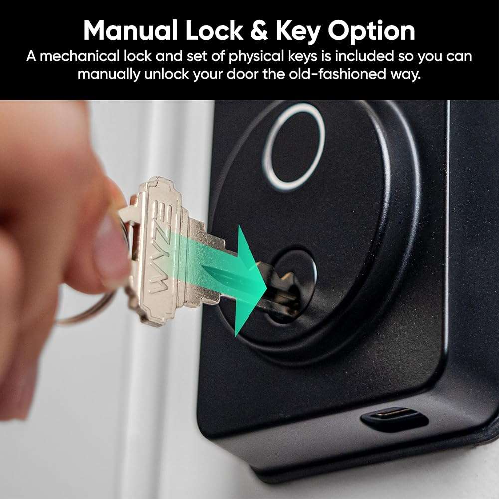 Wyze Auto-Lock Bolt v2, Fingerprint Keyless Entry Smart Lock, AI Learning Scanner with Wi-Fi Front Door Lock Deadbolt, Auto-Lock, 8 Months Battery, BHMA2, IP53, Anti-Peep Keypad, Backup Keys - Image 11