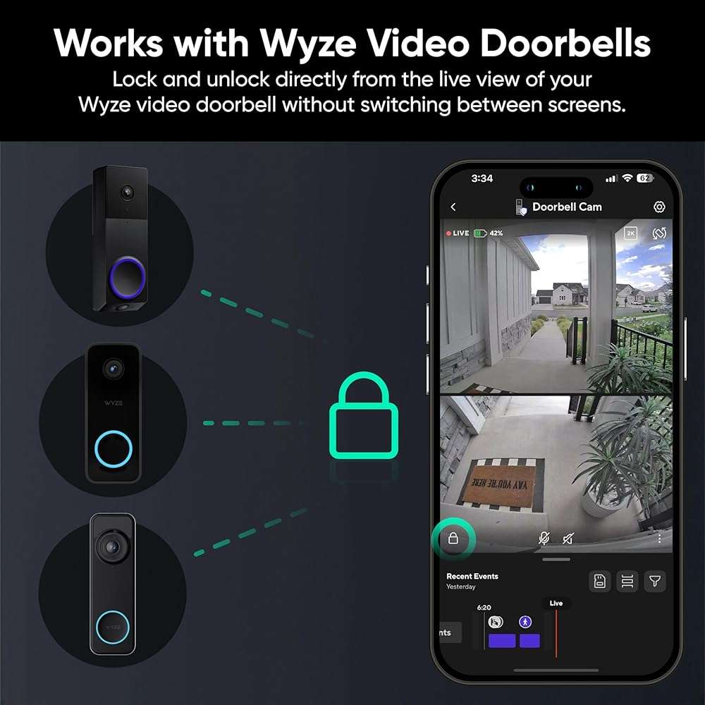 Wyze Auto-Lock Bolt v2, Fingerprint Keyless Entry Smart Lock, AI Learning Scanner with Wi-Fi Front Door Lock Deadbolt, Auto-Lock, 8 Months Battery, BHMA2, IP53, Anti-Peep Keypad, Backup Keys - Image 10