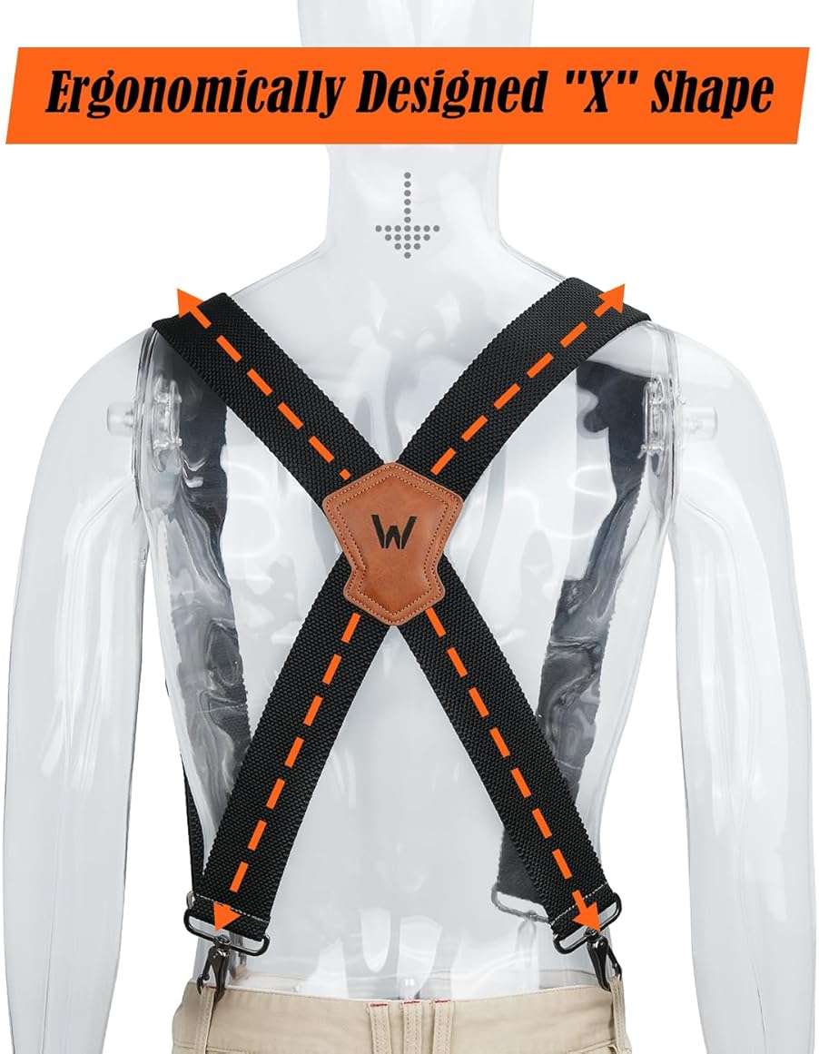 WELKINLAND HD Elastic Work Suspenders, Heavy Duty Suspenders For Men, 2-Inch Wide Suspenders For Men, Mens Suspender For Jeans, Man Suspender With Hooks For Belt Loop, Work Suspender For Man - Image 7