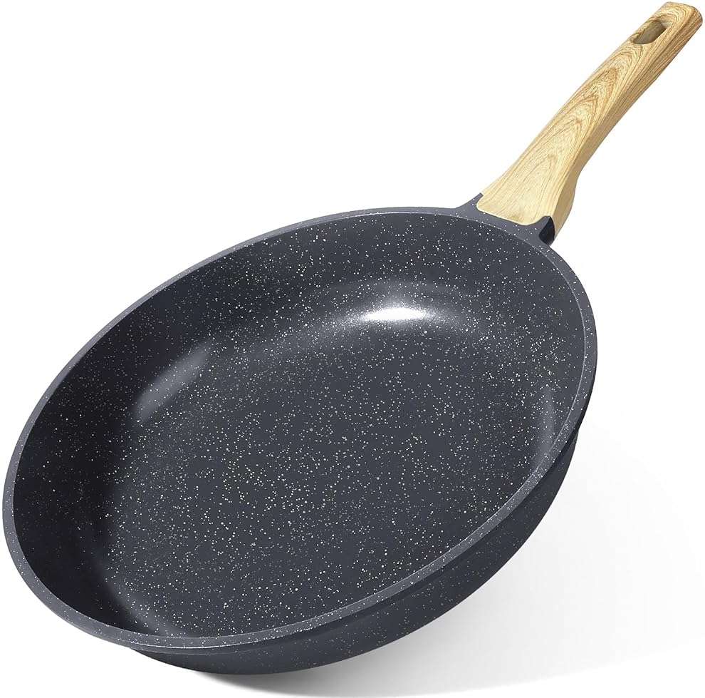 GiPP Non Stick Frying Pan - 8" Nonstick Pan Skillet with Ceramic Coating,Non Toxic Fry Pans for Cooking, Omelette Pan with Stay Cool Handle, Induction Compatible, PFAS/PTFE/PFOA Free (Gray) - Image 1