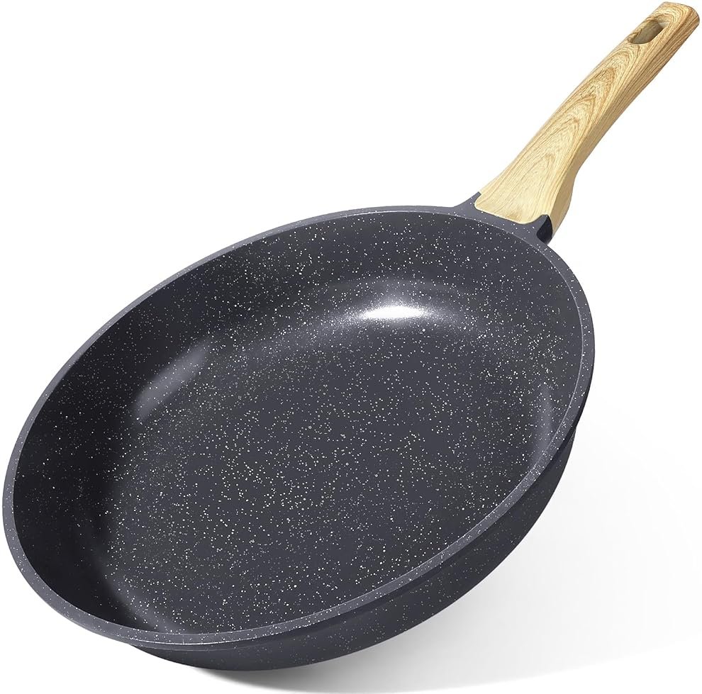 GiPP Non Stick Frying Pan - 8" Nonstick Pan Skillet with Ceramic Coating,Non Toxic Fry Pans for Cooking, Omelette Pan with Stay Cool Handle, Induction Compatible, PFAS/PTFE/PFOA Free (Gray) - Product Image