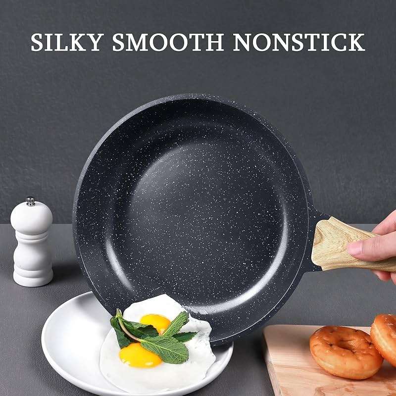 GiPP Non Stick Frying Pan - 8" Nonstick Pan Skillet with Ceramic Coating,Non Toxic Fry Pans for Cooking, Omelette Pan with Stay Cool Handle, Induction Compatible, PFAS/PTFE/PFOA Free (Gray) - Image 4