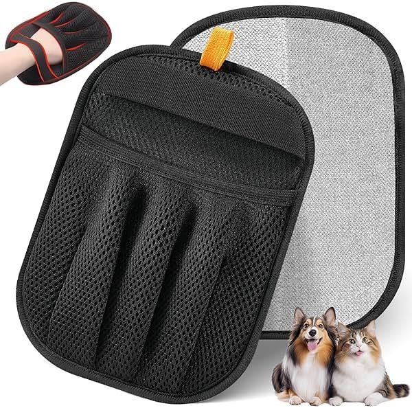 Salhap Pet Hair Removal Glove for Cats & Dogs, Upgraded Five-Finger Electrostatic Pet Hair Glove, Reusable Magic Brush Pet Hair Remover Tool for Laundry, Couch, Carpet, Car Seat - Product Image