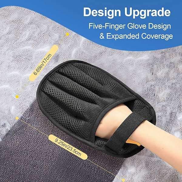 Salhap Pet Hair Removal Glove for Cats & Dogs, Upgraded Five-Finger Electrostatic Pet Hair Glove, Reusable Magic Brush Pet Hair Remover Tool for Laundry, Couch, Carpet, Car Seat - Image 2