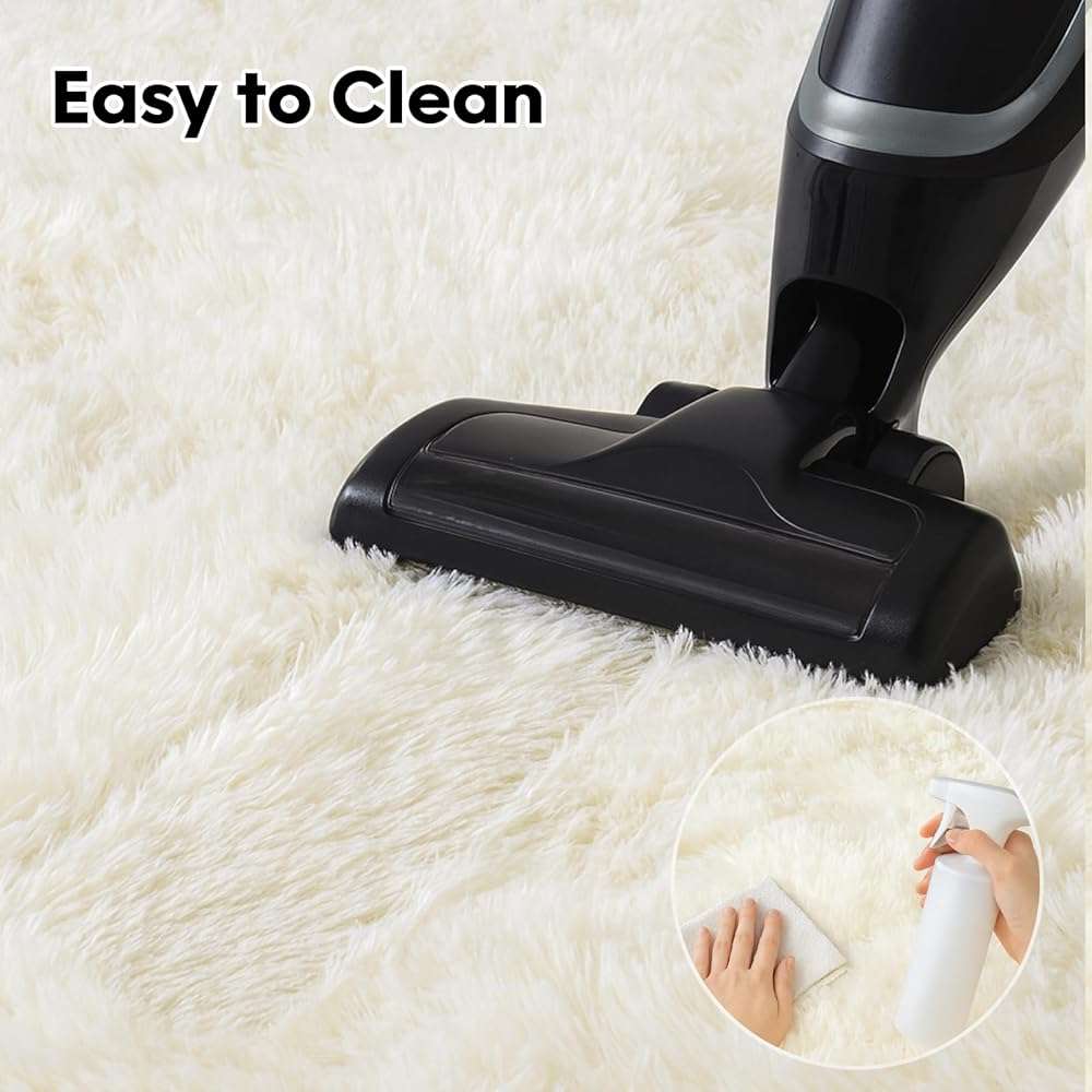 Mtandyx 8x10 Area Rugs Living Room, Cream White Large Plush Fluffy Bedroom Carpet, Non-Slip Upgraded Indoor Thick Soft Rug, Modern Plush Carpet Suitable for Kids Home Decor Aesthetics Dorm. - Image 8