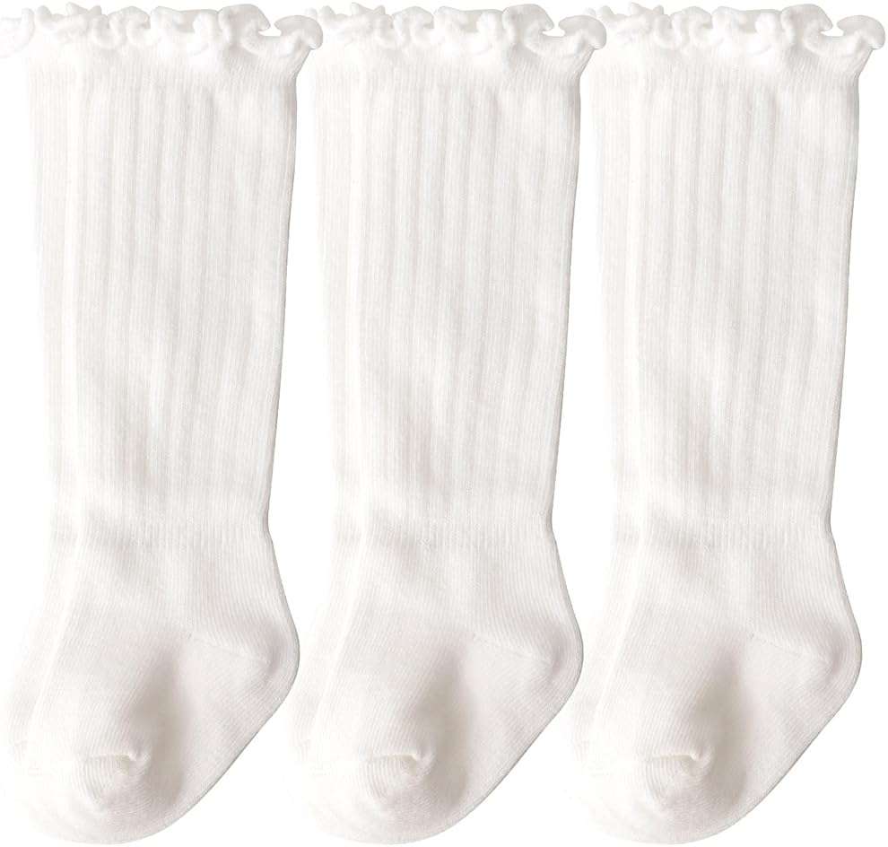 AQOKKA Baby Knee High Socks Kids Tube Long Boot Cotton Knit Stocking Infant Toddler Dress Socks for Boy Girl - Image 1